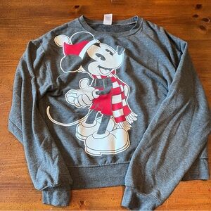 Disney Gray Mickey Mouse Holiday  Sweatshirt - size Medium
